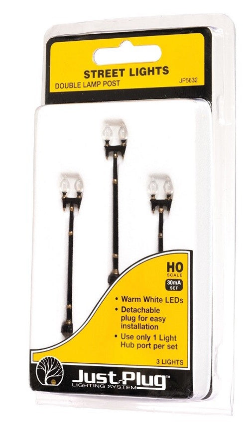 Woodland Scenics JP5632 HO Scale Double Lamp Post Street Lights