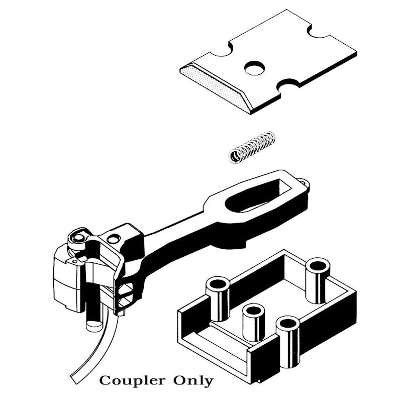 Kadee #948 G S Long "SBE" Bottom Shelf Coupler Straight Centerset - Coupler Only