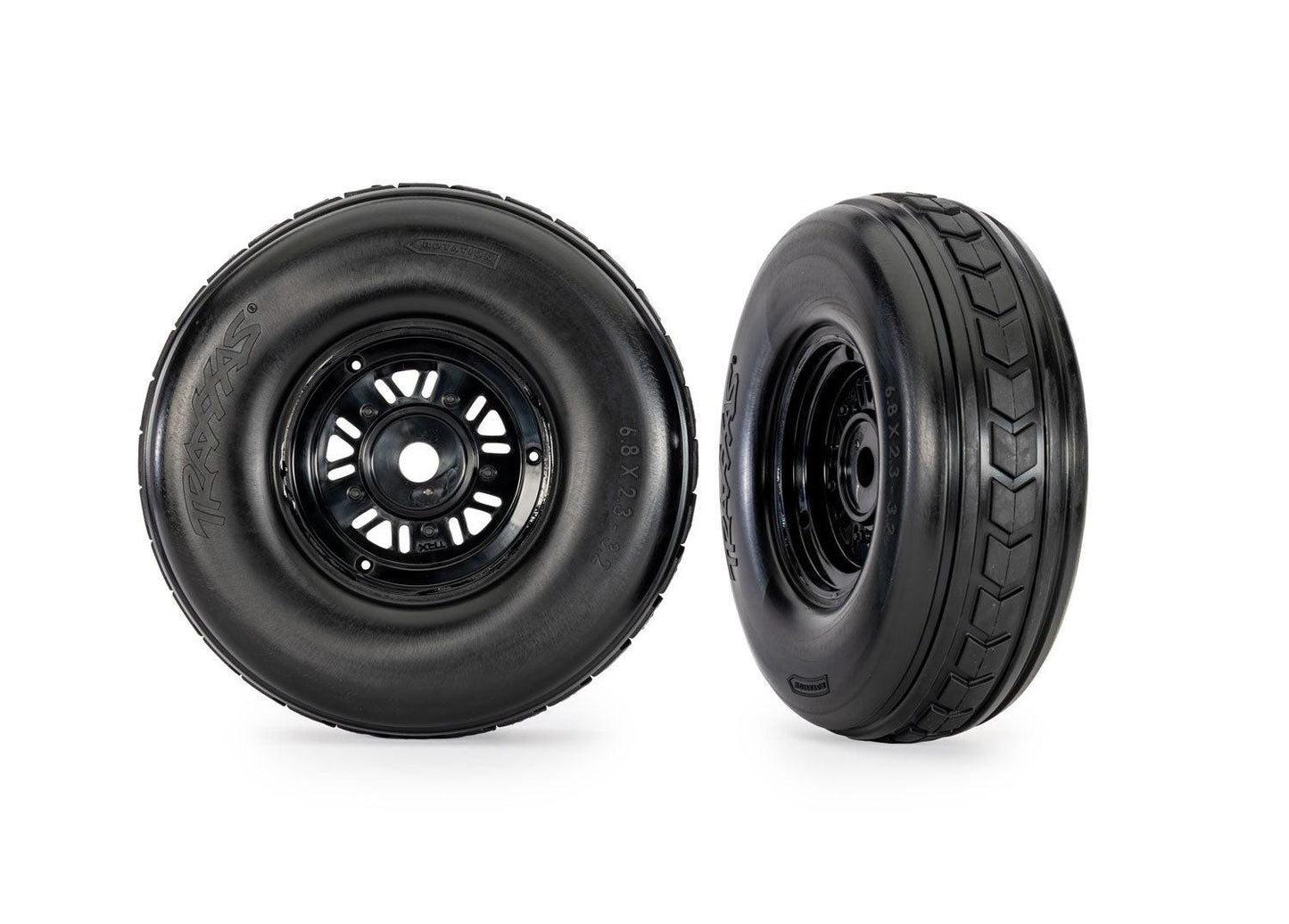 Traxxas 10972 3.2" Funco Black Front Wheels & Arrow Tires (2).