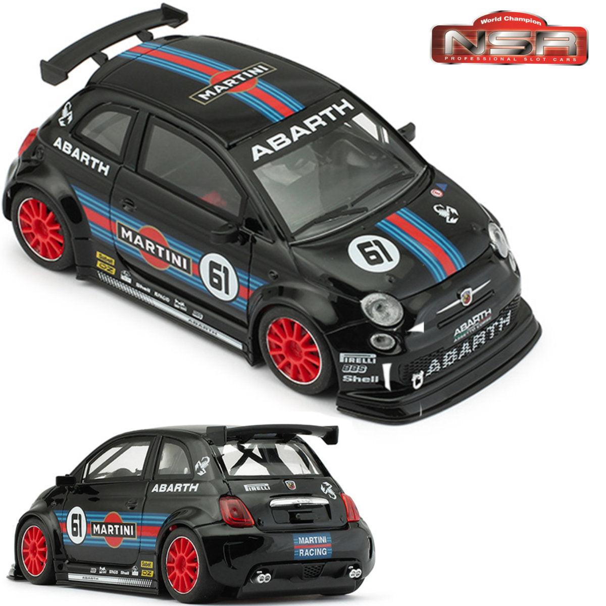 NSR Fiat Abarth 500 Martini Black 1/32 Slot Car 0261