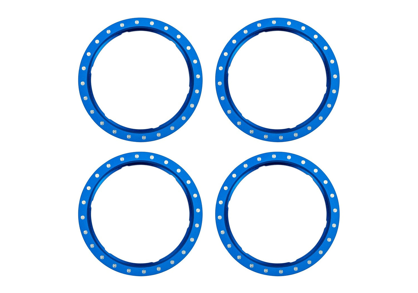 Traxxas 10276-BLUE Pro Scale Blue Aluminum Beadlock Rings (4)