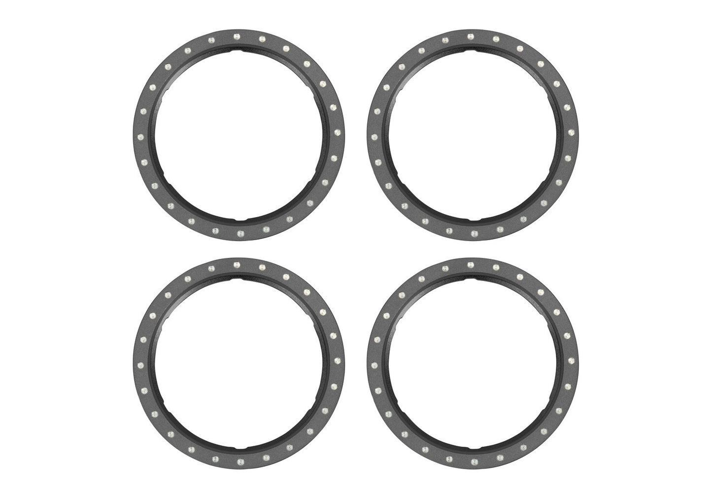 Traxxas 10276-GRAY Pro Scale Gray Aluminum Beadlock Rings (4)
