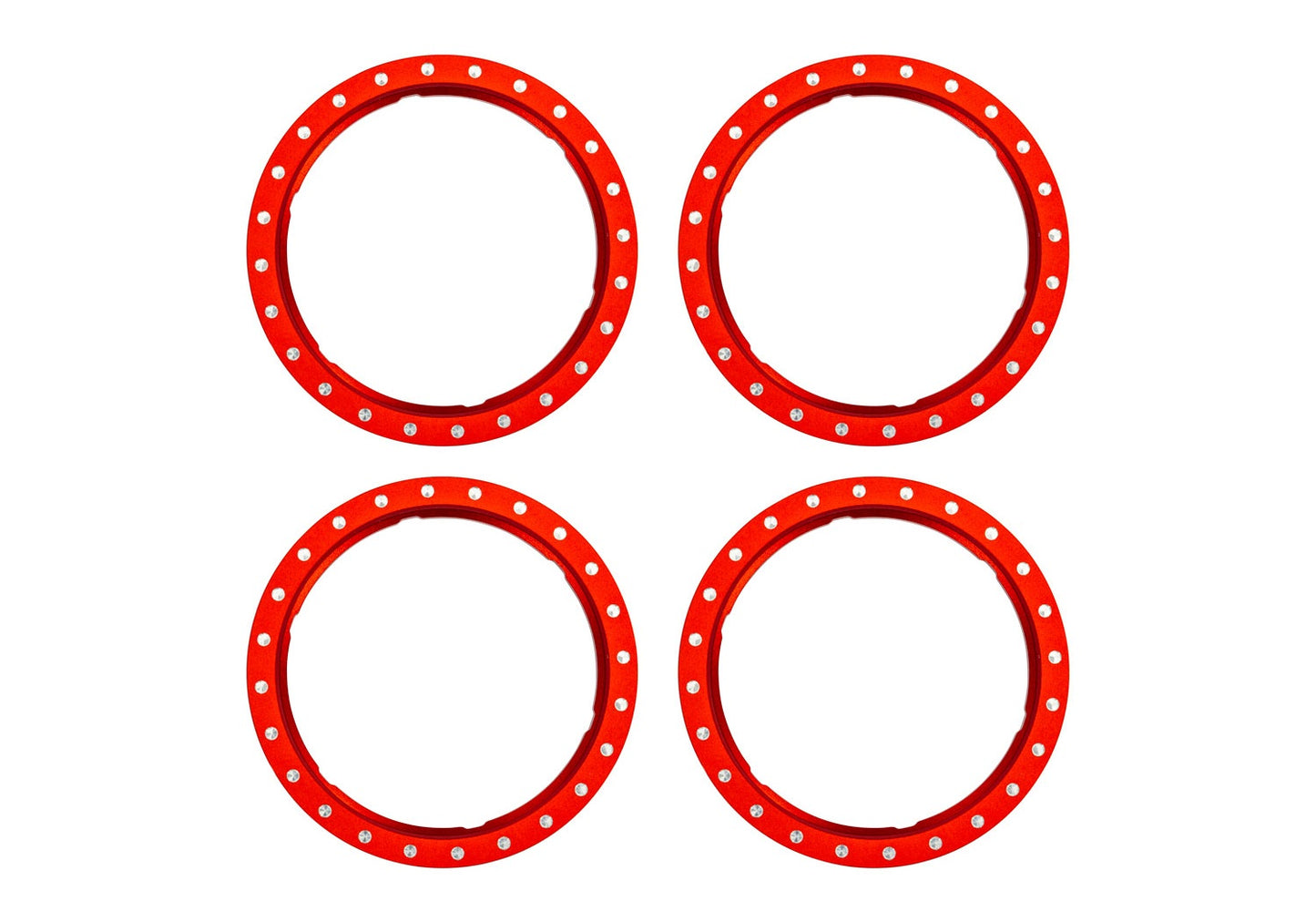 Traxxas 10276-RED Pro Scale Red Aluminum Beadlock Rings (4)