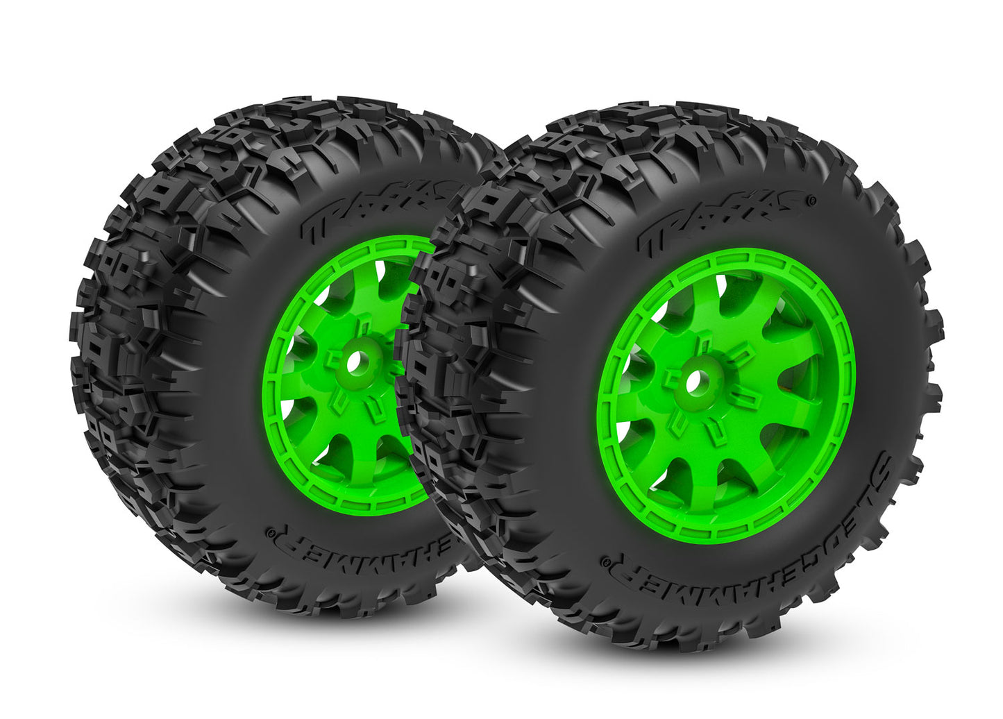 Traxxas 10771-GRN Green Front Wheels w/ Sledgehammer Tires (2)