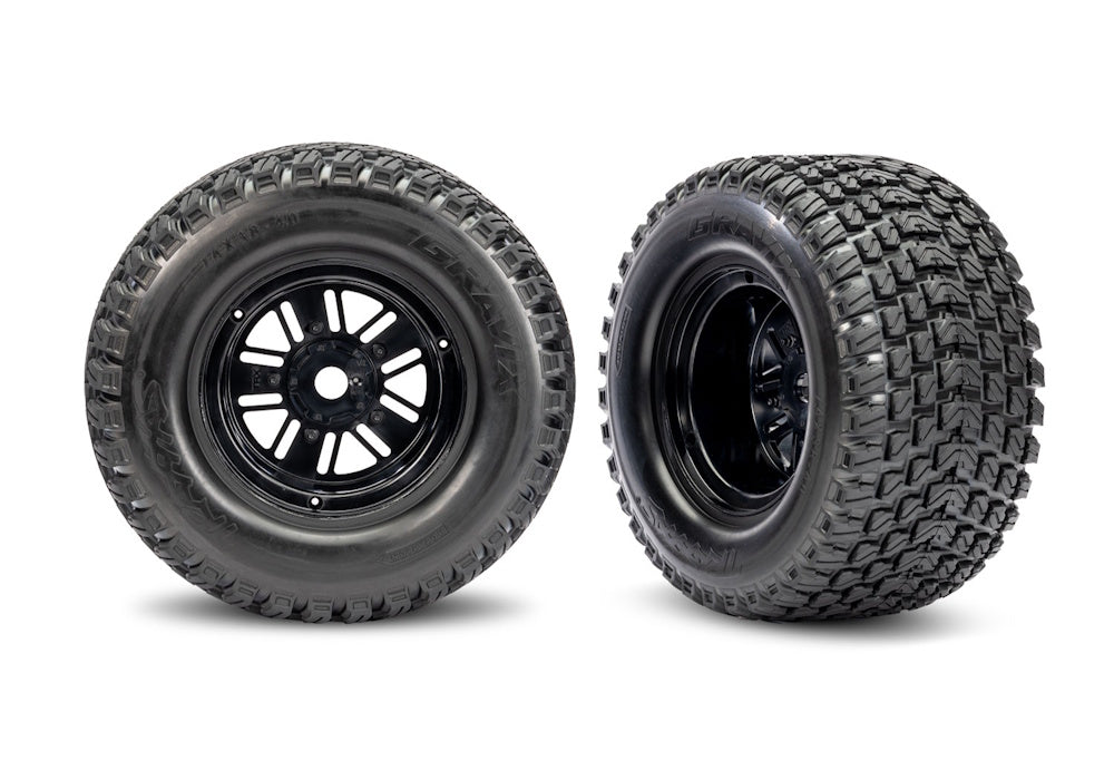 Traxxas 10947 Black Rear Funco Wheels & Gravix Tires