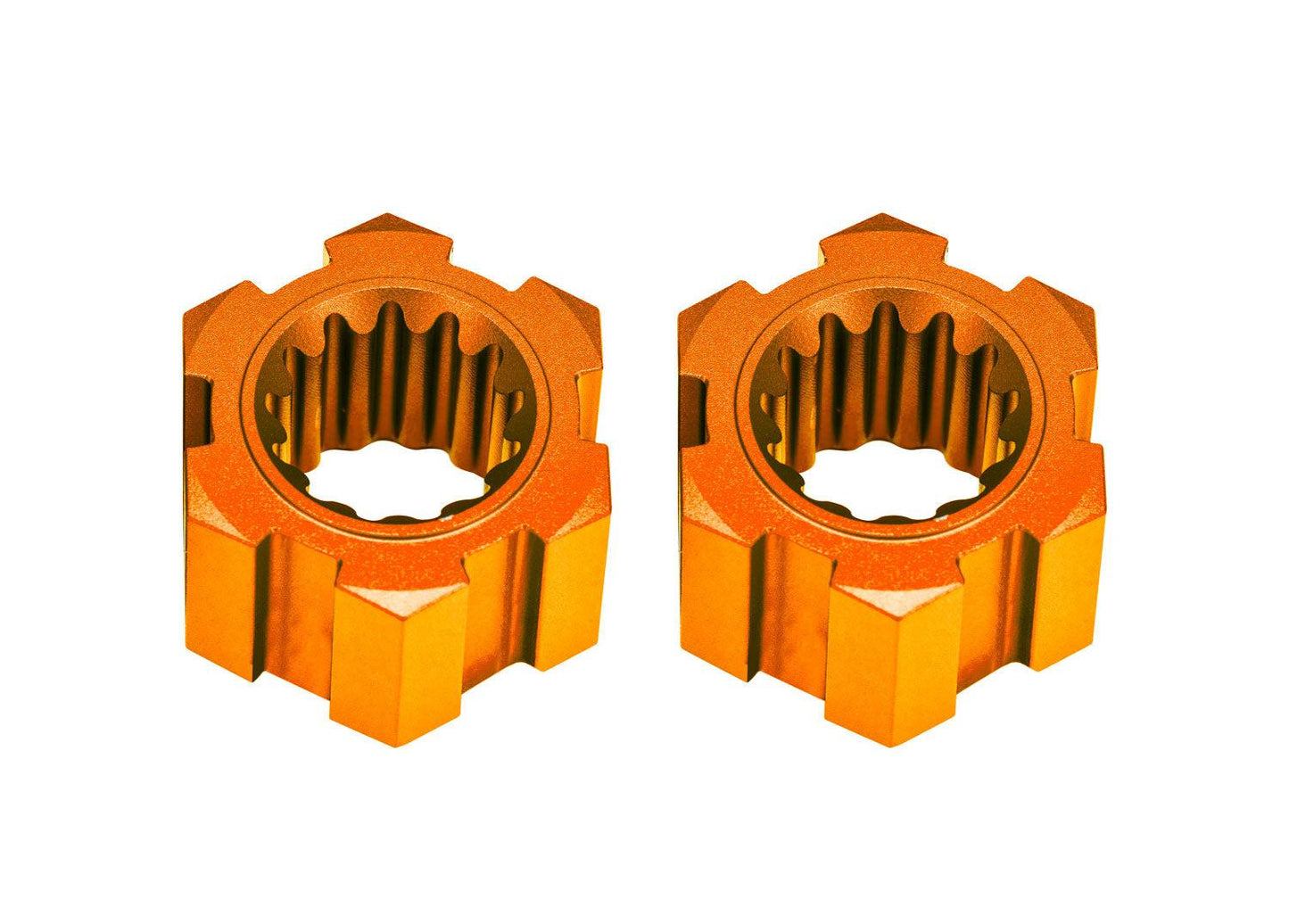 Traxxas 10954-ORNG Orange Aluminum Front Hex Hubs & Clips (2) Funco Pro Scale.
