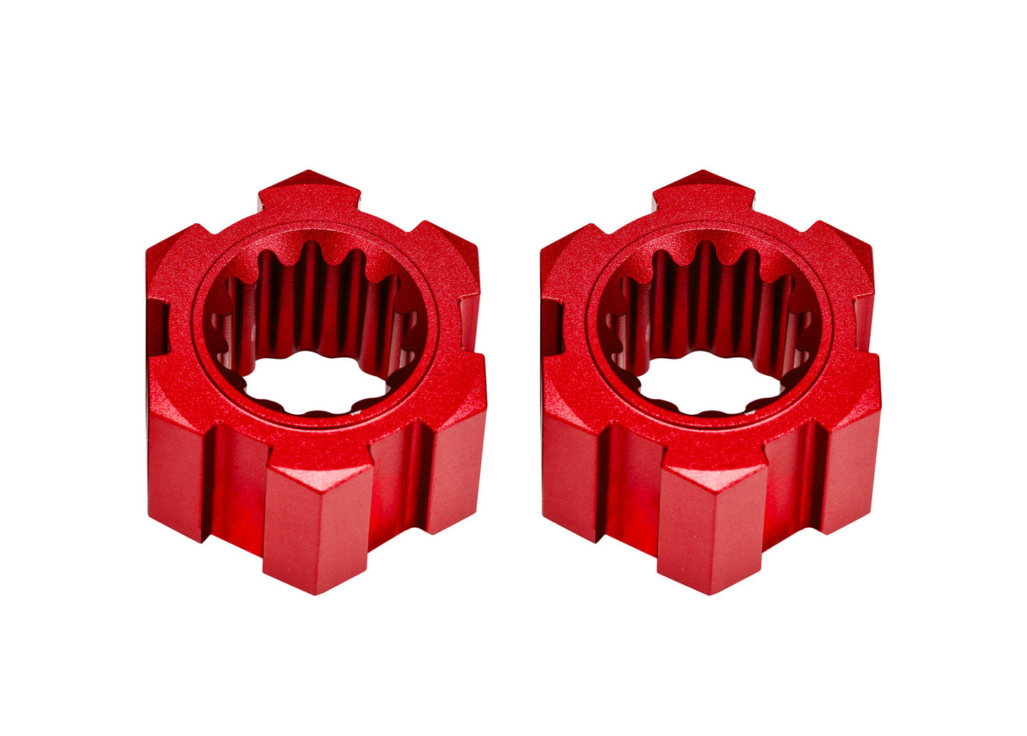 Traxxas 10954-RED Red Aluminum Front Hex Hubs & Clips (2) Funco Pro Scale.