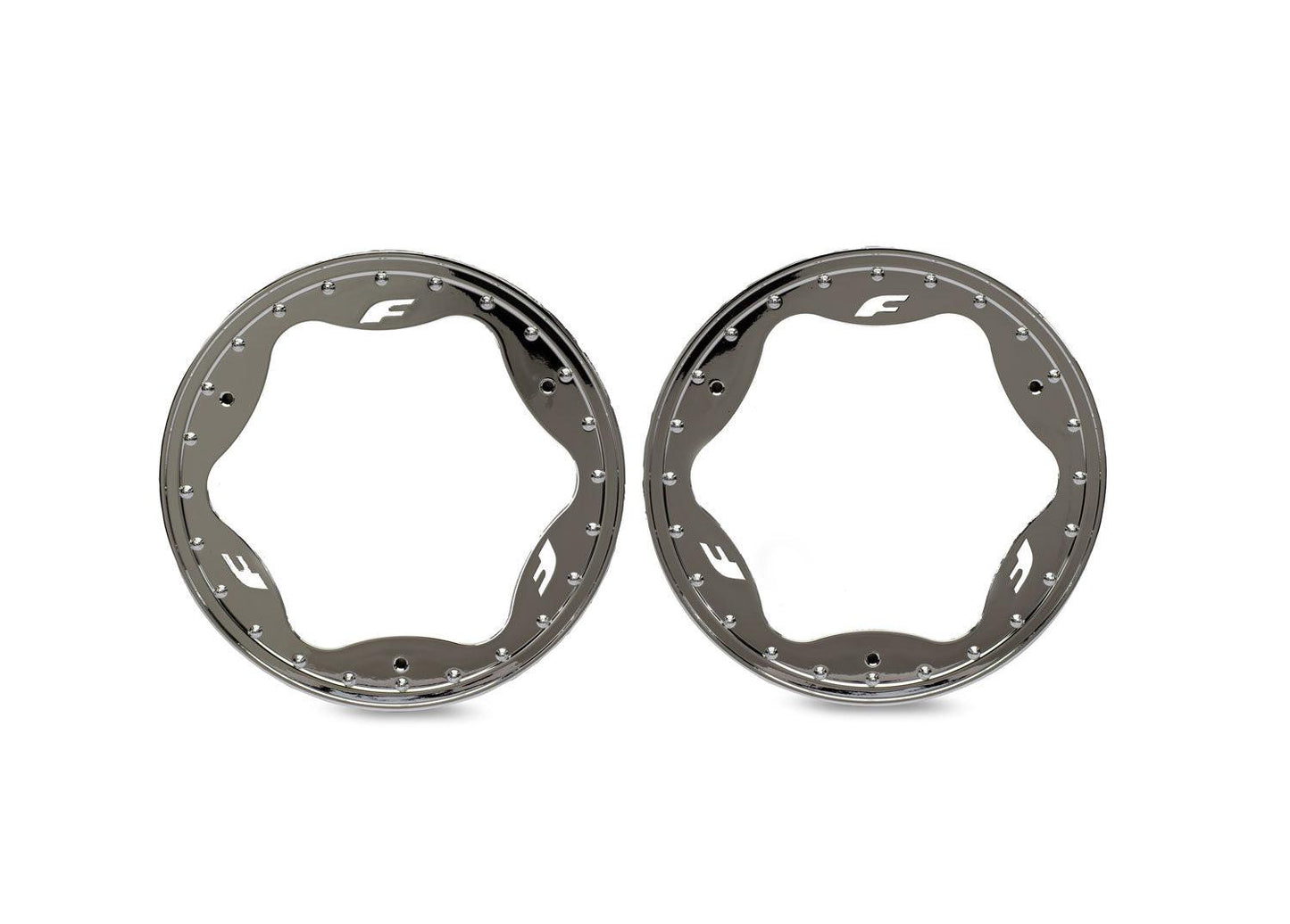 Traxxas 10976-CHRM 3.5" Chrome Funco Front Beadlock Rings (2).