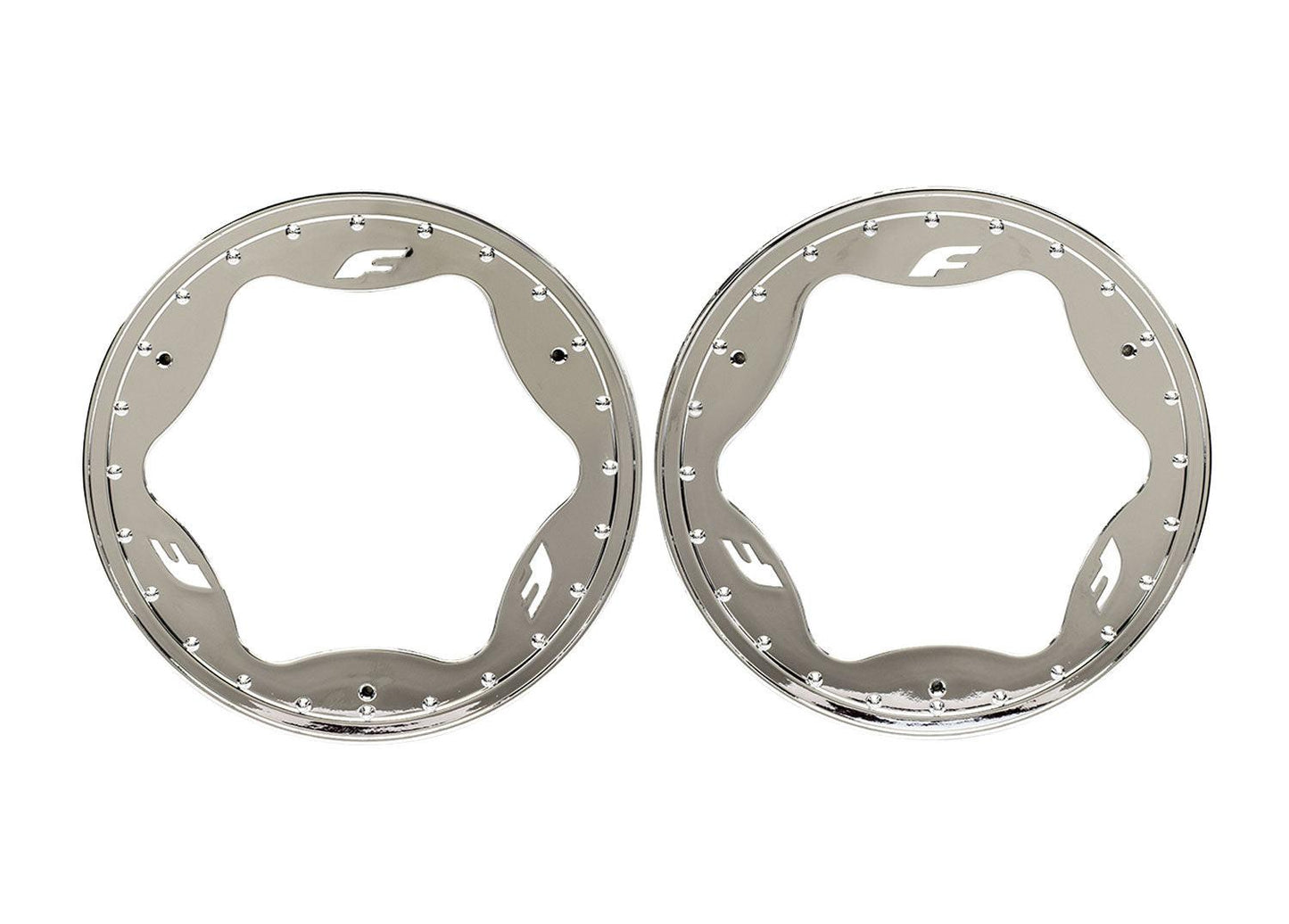 Traxxas 10977-CHRM 3.9" Chrome Funco Rear Beadlock Rings (2).