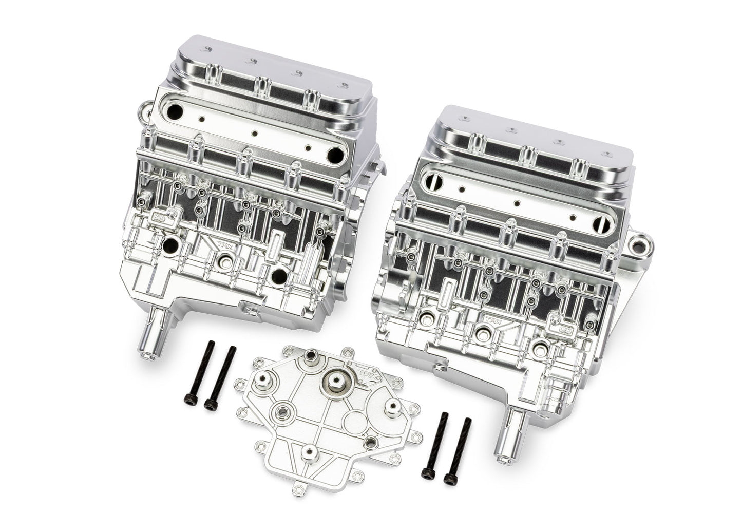 Traxxas 10981-SATIN Funco Pro Scale Replica Satin Chrome Engine Block.