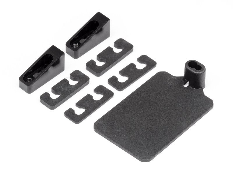 HPI 112754 Servo / Receiver Mount Set Plasti Black - PowerHobby