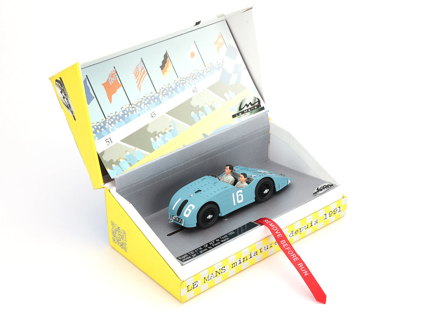 Le Mans Miniatures Bugatti T32 #16 GP ACF Tours 1923 1/32 Slot Car 132109-16M