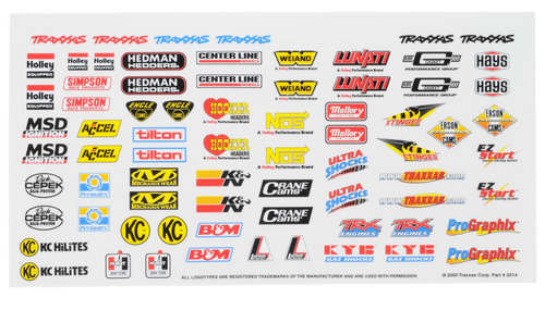 Traxxas 2514 Racing Sponsor Decal Sheet