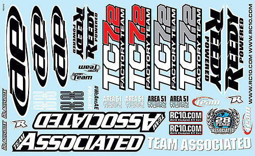 Team Associated ASC31810 TC7.2 Decal Sheet