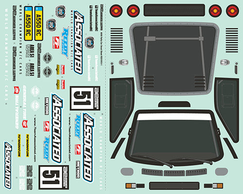 Team Associated ASC31913 Apex2 A550 Decal Sheet