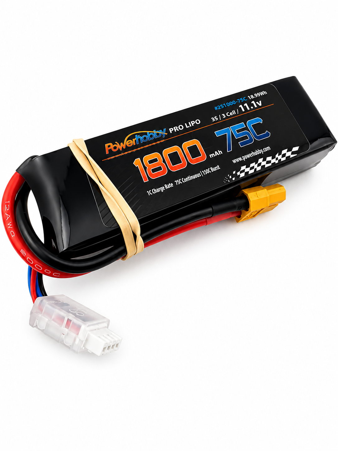 Powerhobby 3S 11.1V 1800mah 75C Lipo Battery w XT60 Plug