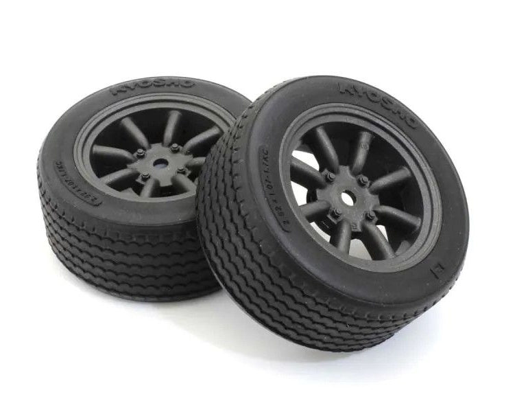 Kyosho FATH706BKM Glued TC Tire FZ02 (M/8Swatanabe Wheel/BL/2p)
