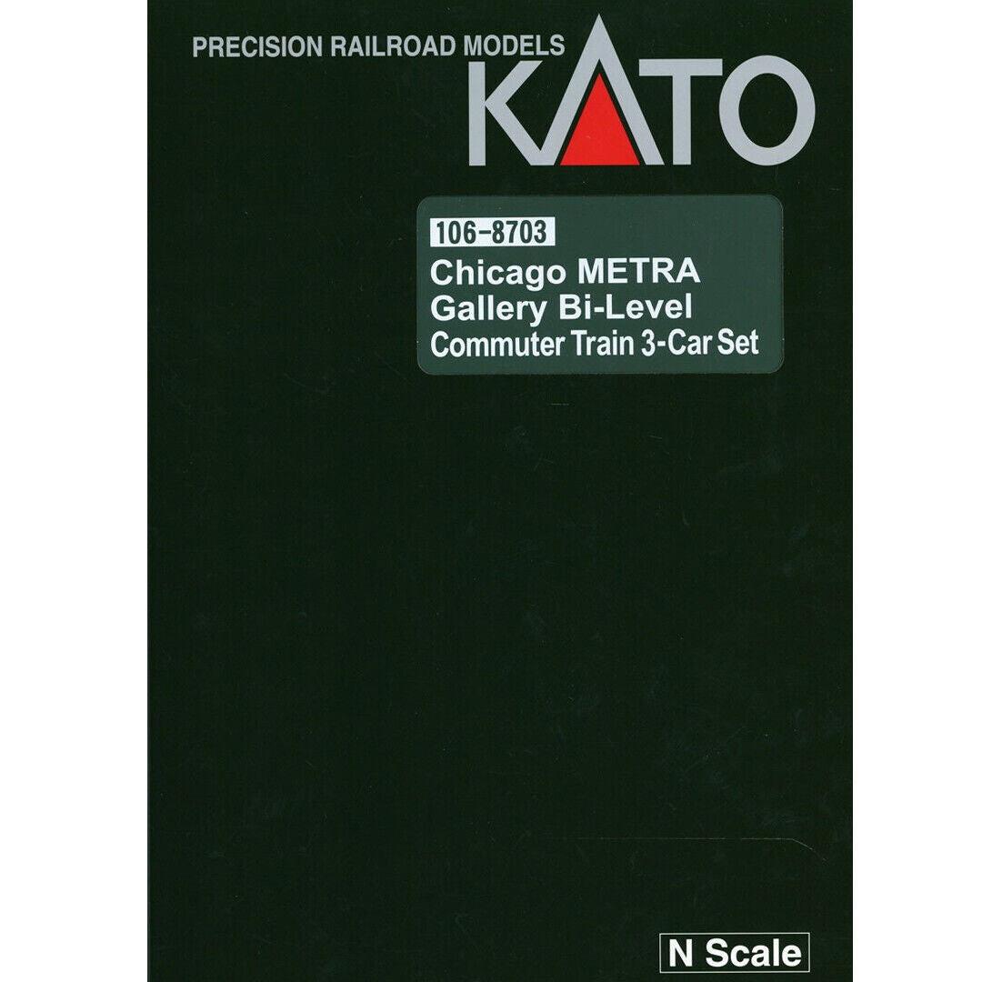 Kato 1068703 N Scale Gallery Bi-Level Passenger Cars Chicago Metra (3).
