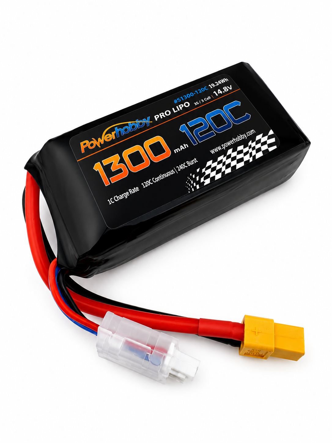 Powerhobby 4s 14.8V 1300mah 120c Lipo Battery w XT60 plug