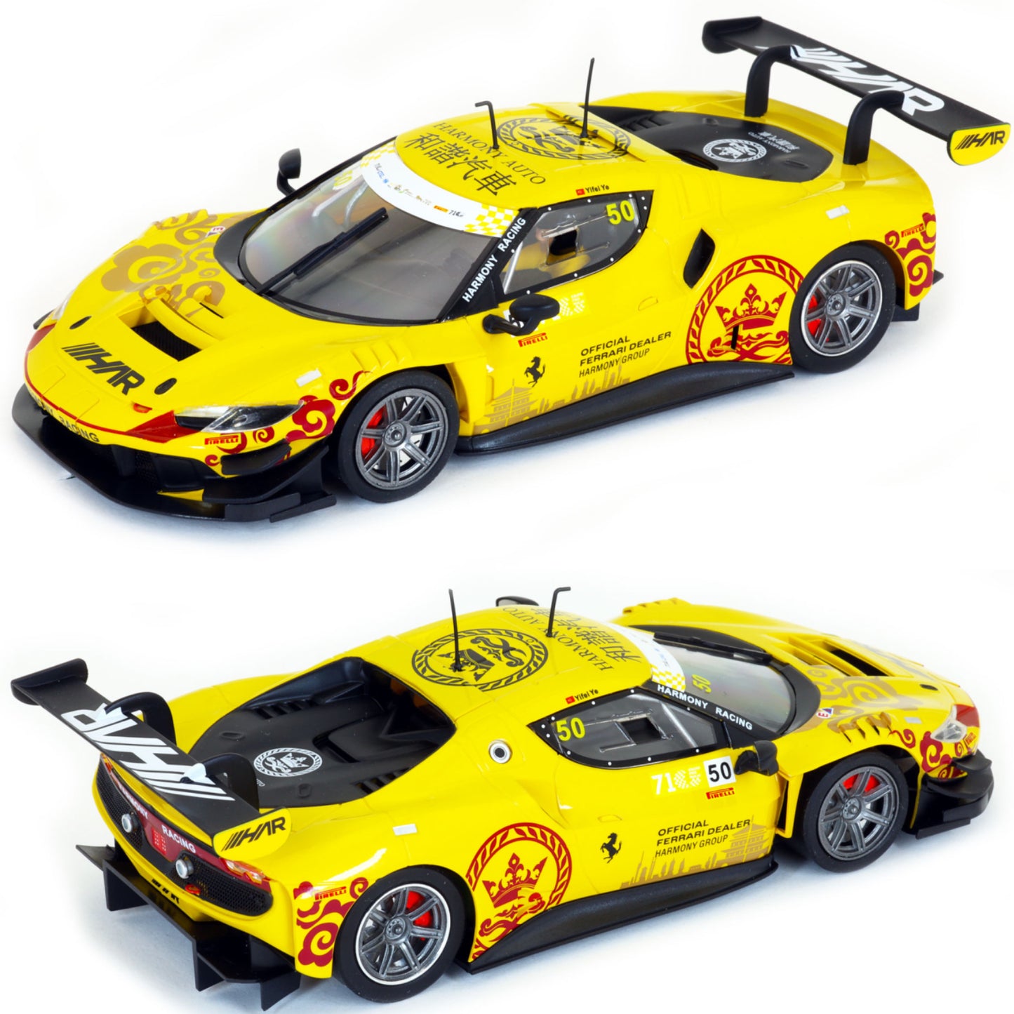 Avant Slot Ferrari 296 GT3 2024 FIA GT Macau Yellow 1/32 Slot Car 52308A