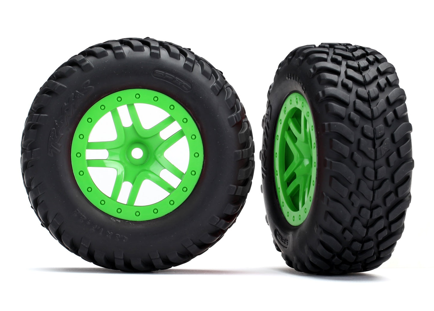 Traxxas 5892G Split-Spoke Green Tires Wheels
