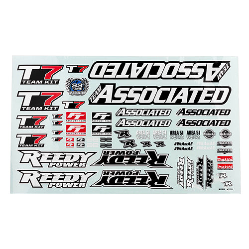 Team Associated ASC71225 RC10T7 Decal Sheet
