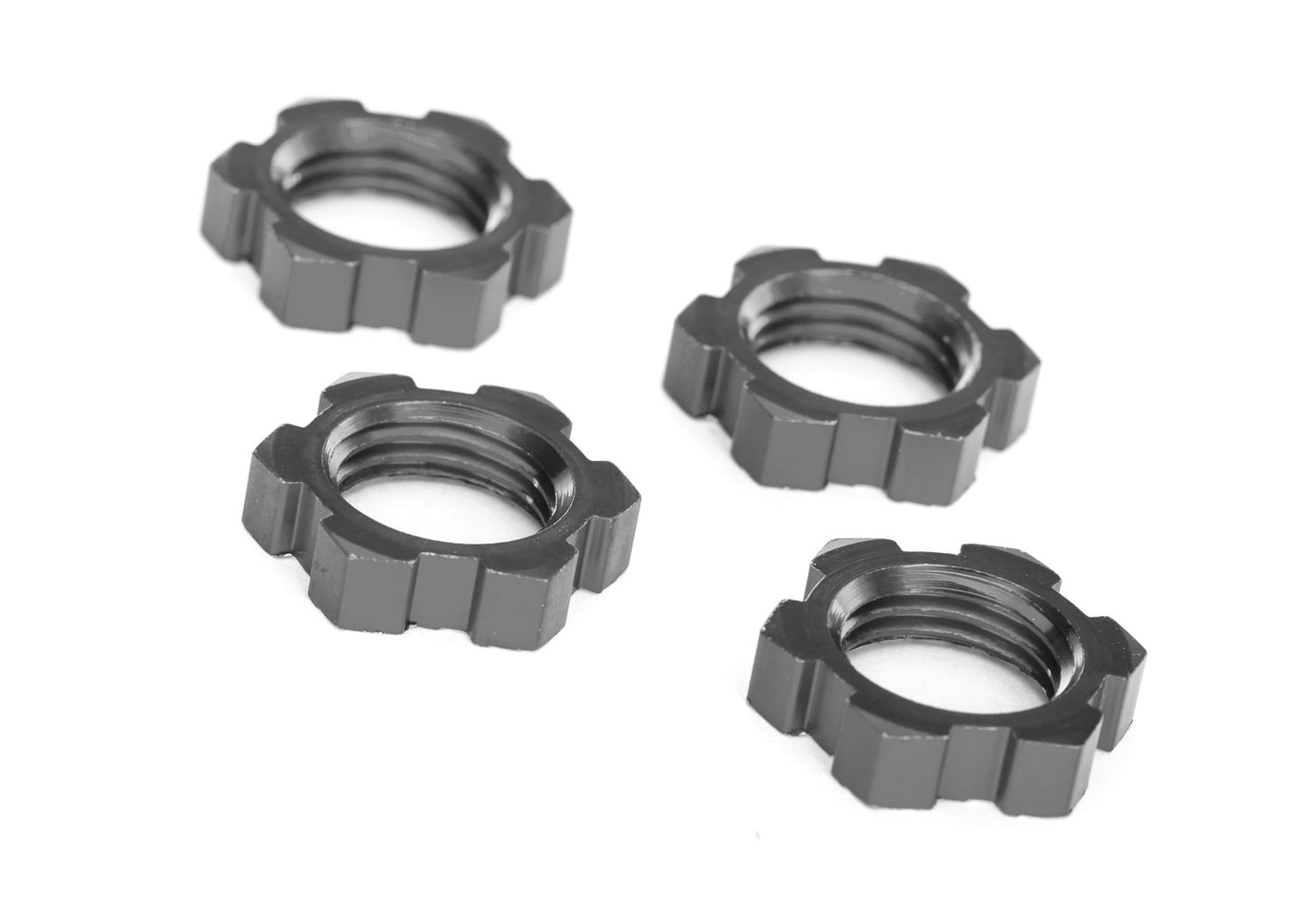 Traxxas 7758-GRAY Serrated 17 mm Gray Aluminum Splined Wheel Nuts (4)