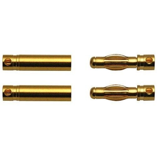 Associated 654 4.0 mm Connectors (2 Male 2 Female) For #252C #294C #27335 - PowerHobby