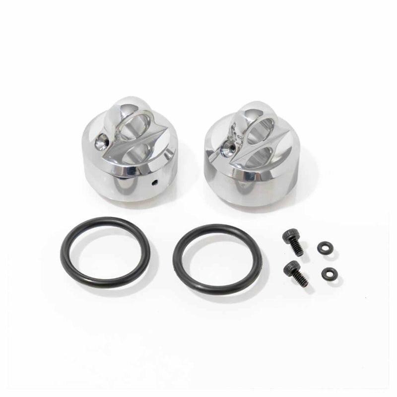 Tekno TKR8702X Aluminum Polished Shock Caps, 1/8 Tekno EB48, ET48 & NT48 (2).