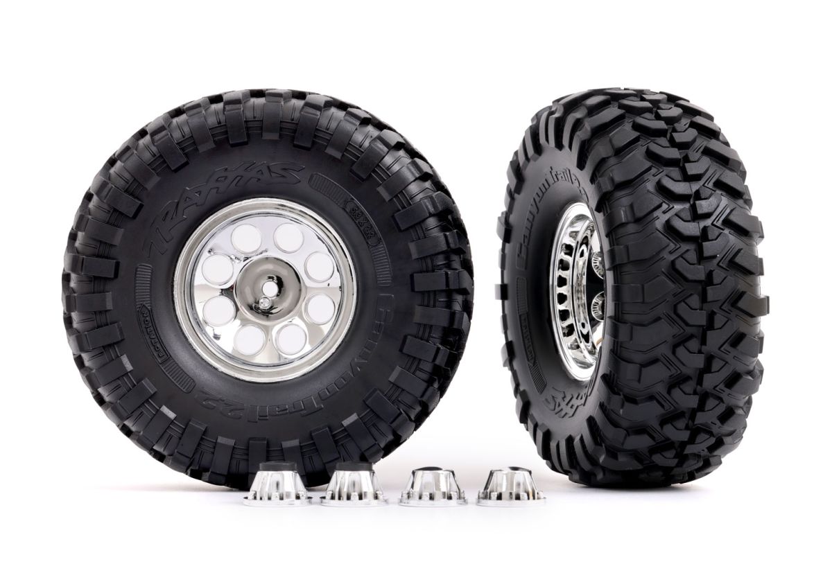 Traxxas 8184 Tires & Wheels, Classic Chrome 2.2"