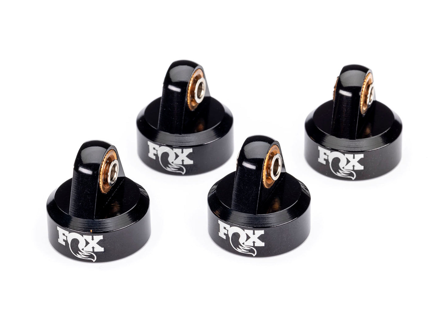 Traxxas 8456 Fox Black Aluminum GTR Shock Caps (4)