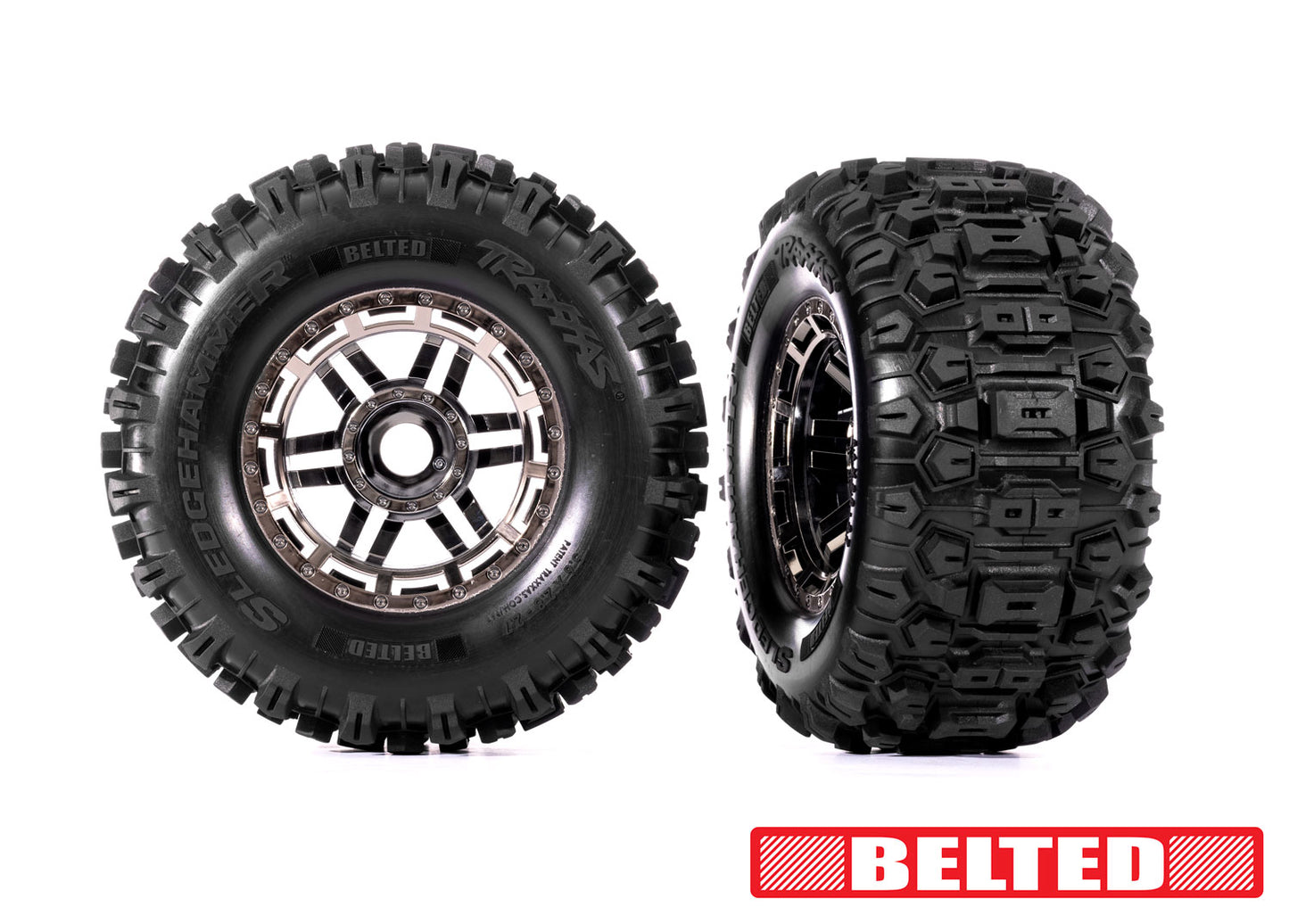 Traxxas 8979A Maxx 2.8" Chrome Wheels & Sledgehammer Tires (2)