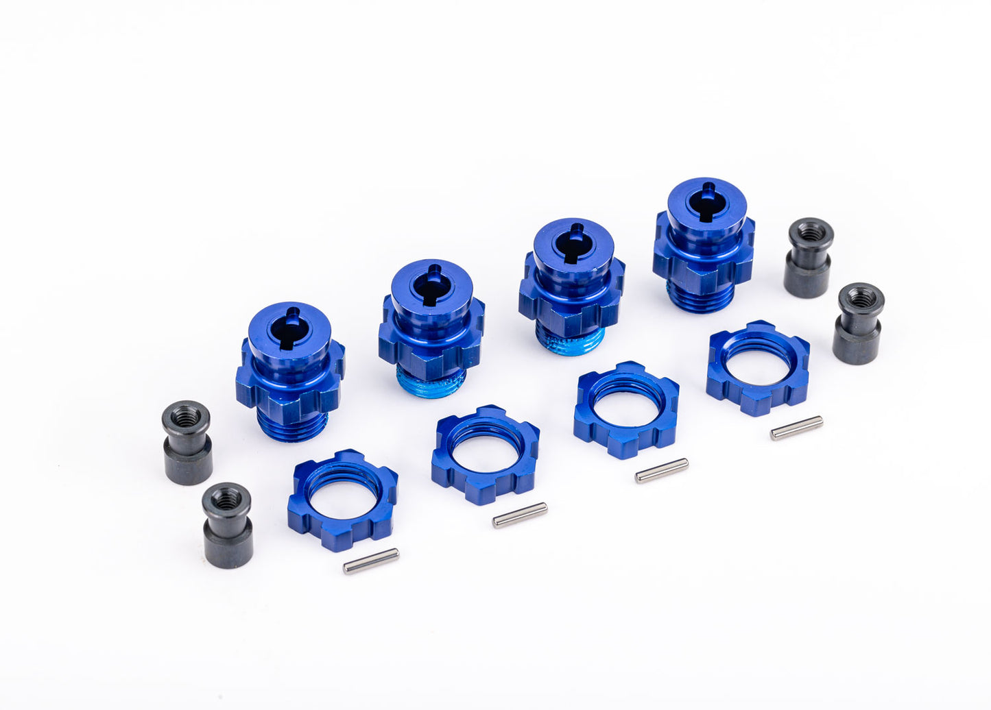 Traxxas 9086 17 mm Blue Aluminum Splined Hubs w/ Nuts (4) Jato Rustler Slash Ford Raptor 4x4