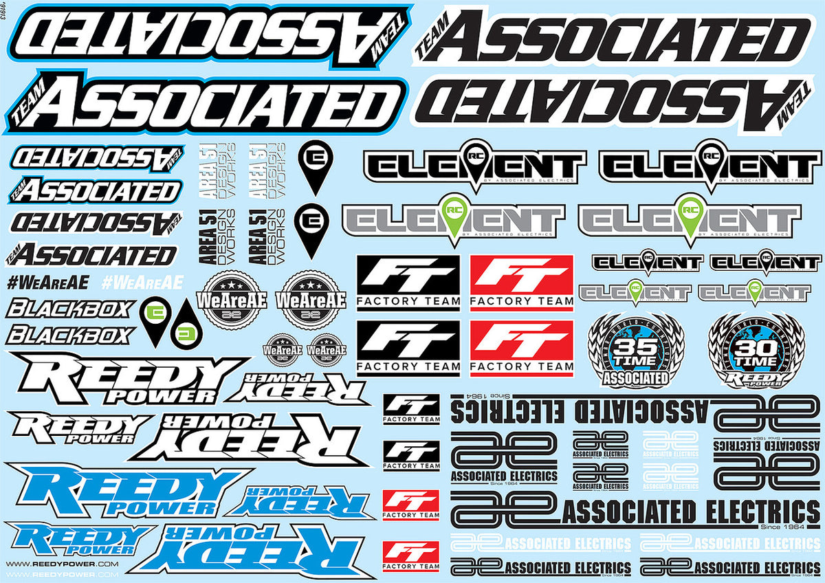 Team Associated ASC91913 AE Branding Decal Sheet