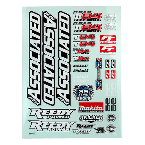 Team Associated ASC92621 RC10T84 Decal Sheet