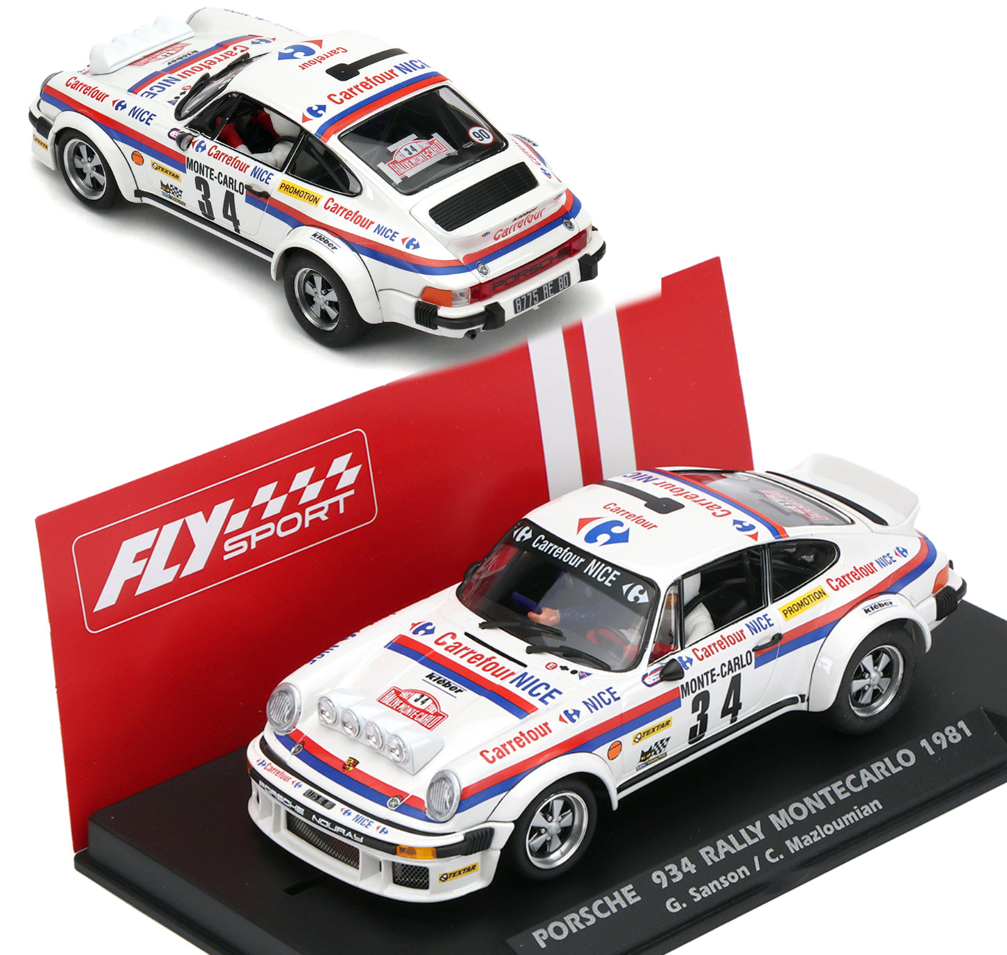 FLY Porsche 934 Monte Carlo Rally 1981 1/32 Slot Car A2067