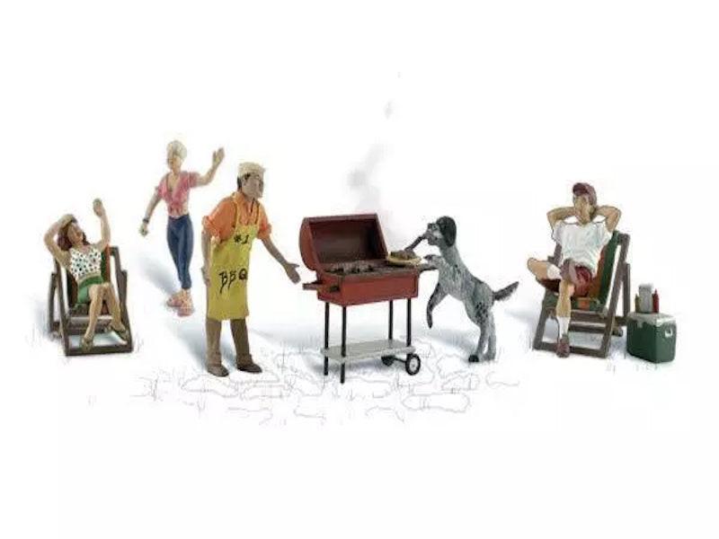 Woodland Scenics A2765 O Train Figures Backyard Barbeque