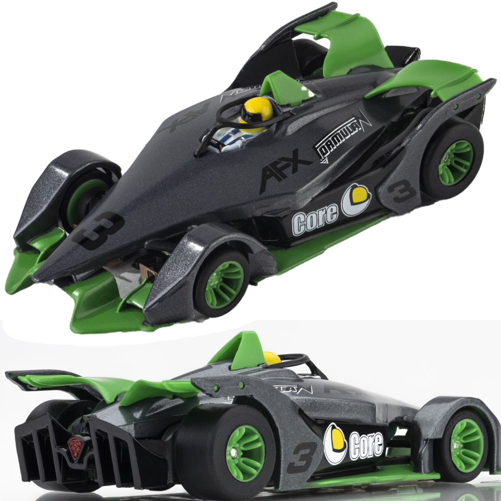 AFX 22064 Formula N #3 Silver/Green Mega G+ HO Slot Car