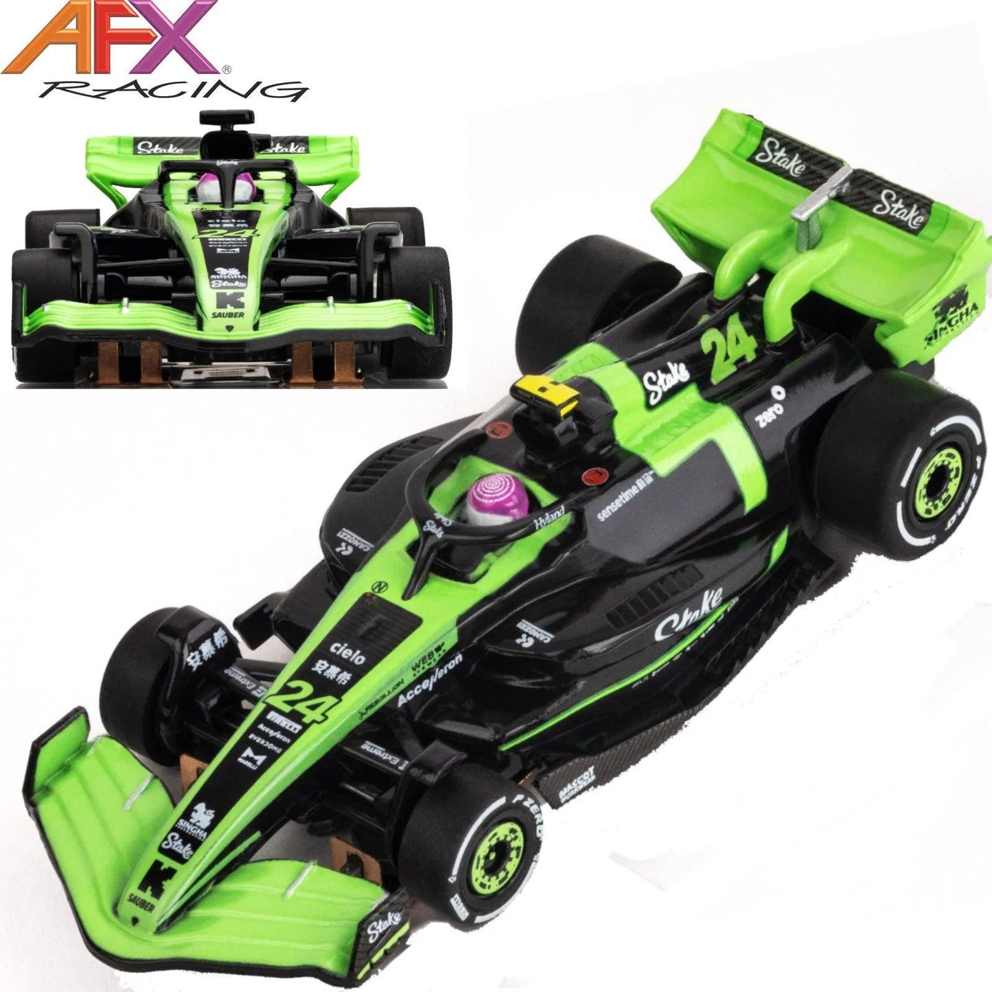 AFX Formula 1 F1 One HO Scale Slot Car Race Set 55 Feet Track for Auto World