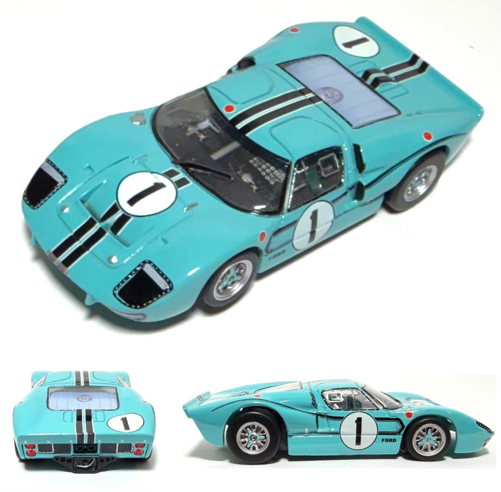 AFX Ford GT40 Mark II #1 Turquoise HO Slot Car for Auto World Exclusive 22131.
