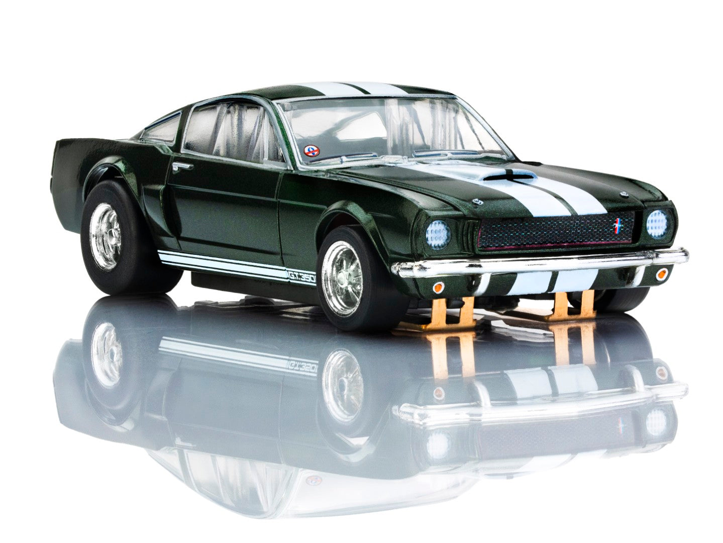AFX 22150 1966 Shelby Mustang GT350R Ivy Green Mega G+ HO Slot Car