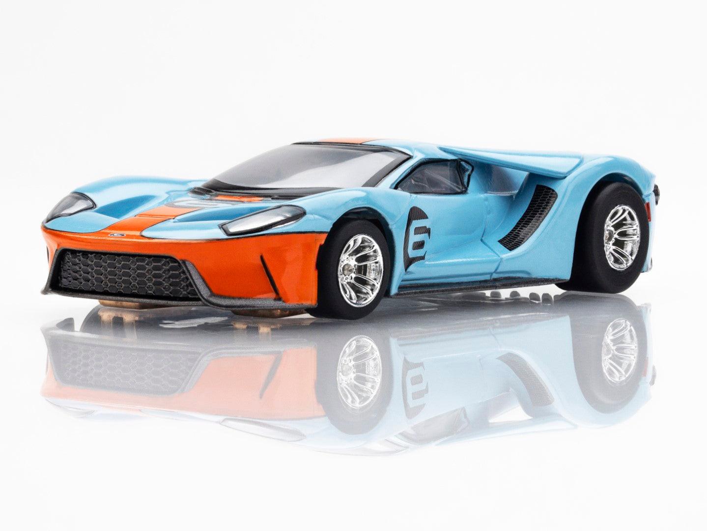 AFX 22052 Ford GT Heritage #6 Gulf HO Slot Car MegaG+ for Autoworld AFX22052