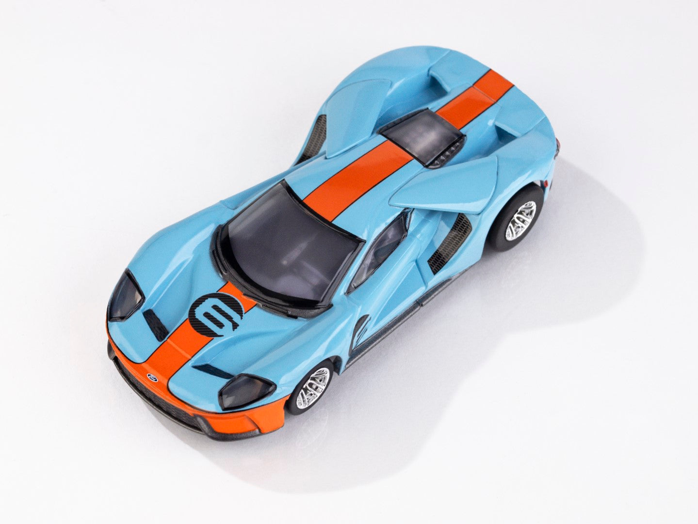 AFX 22052 Ford GT Heritage #6 Gulf HO Slot Car MegaG+ for Autoworld AFX22052