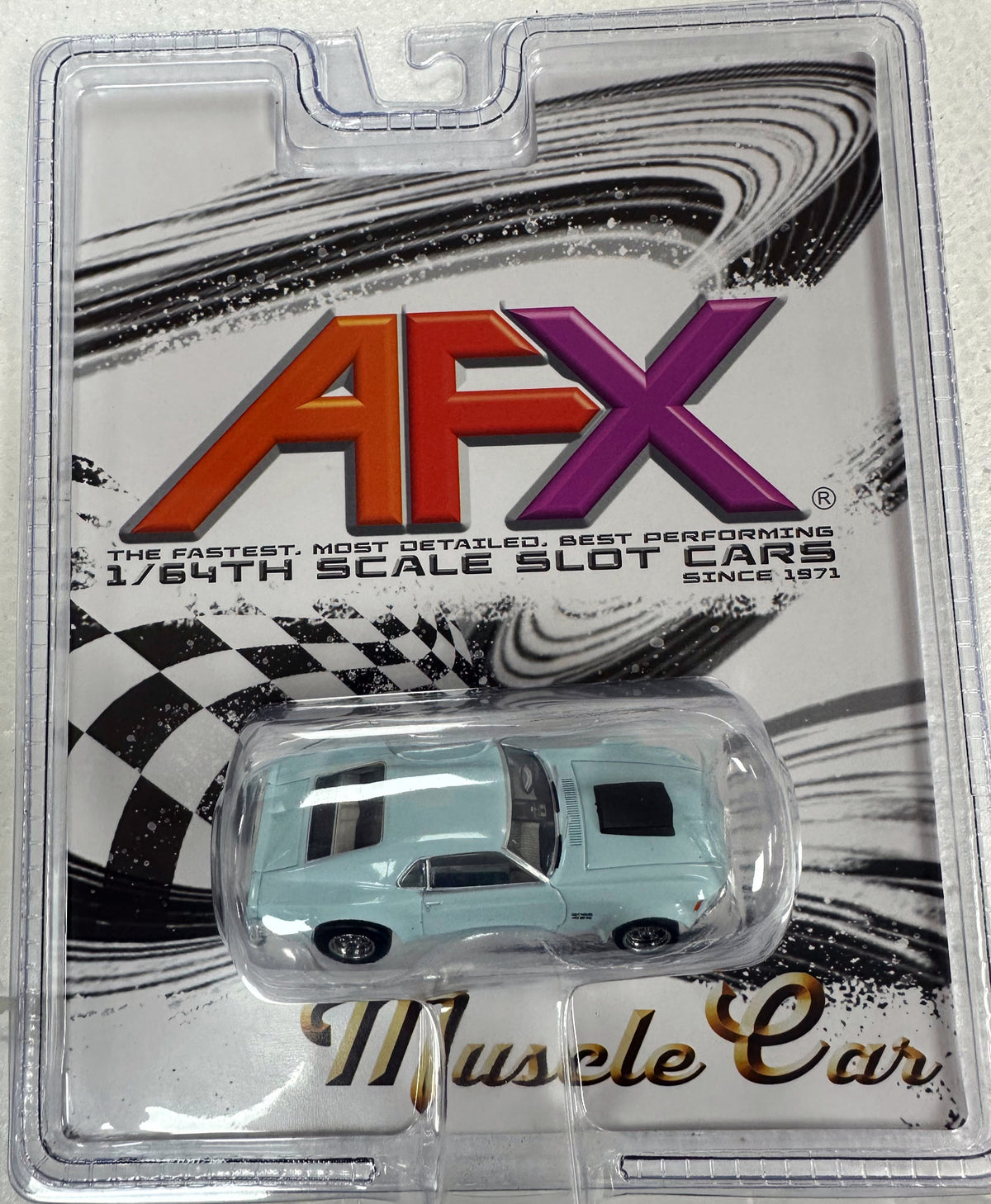AFX 22133 1970 Mustang Boss 429 Pastel Blue HO Slot Car