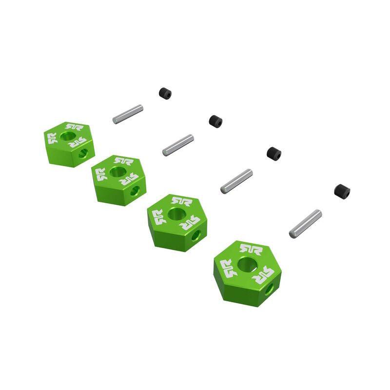 ARRMA ARA-3118 12mm Metal Wheel Hex Set (4), Green