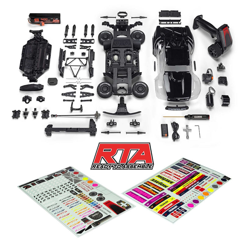 ARRMA MOJAVE GROM 4X4 RTA Kit 1/16 Brushed Desert Truck Clear/Black RTR 2104KT1.