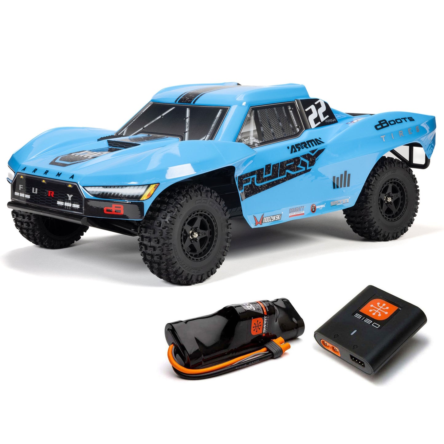 ARRMA ARA3221ST2 1/10 FURY 2WD RTR Brushed Short Course Truck - Blue