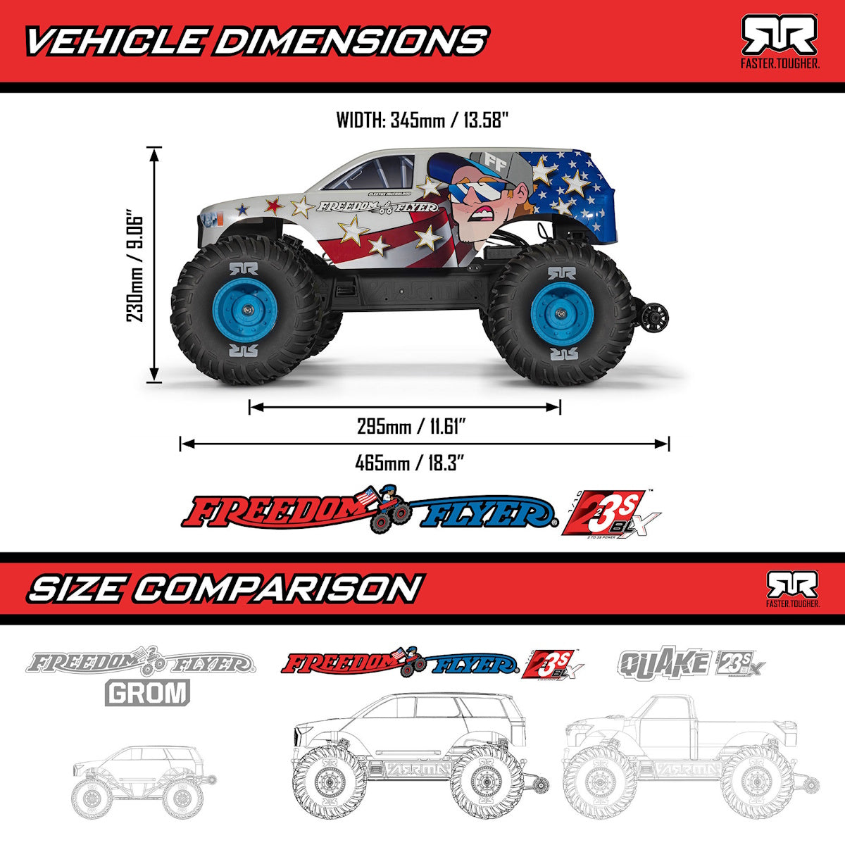 ARRMA ARA3530SFFT1 1/10 FREEDOM FLYER 223S 2WD Brushless RTR RC Truck.