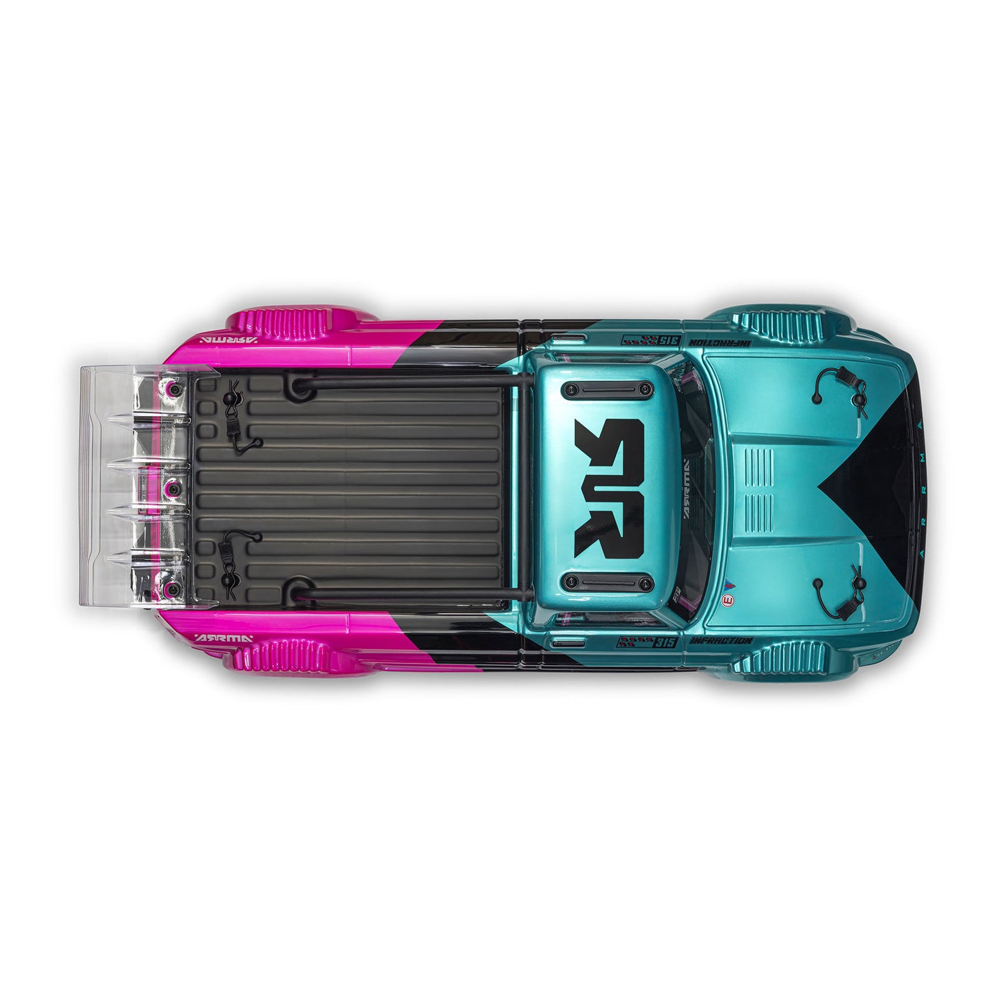 Arrma 1/8 INFRACTION 223S DSC 4X4 RTR Brushless All-Road Street Bash - Teal/Pink.