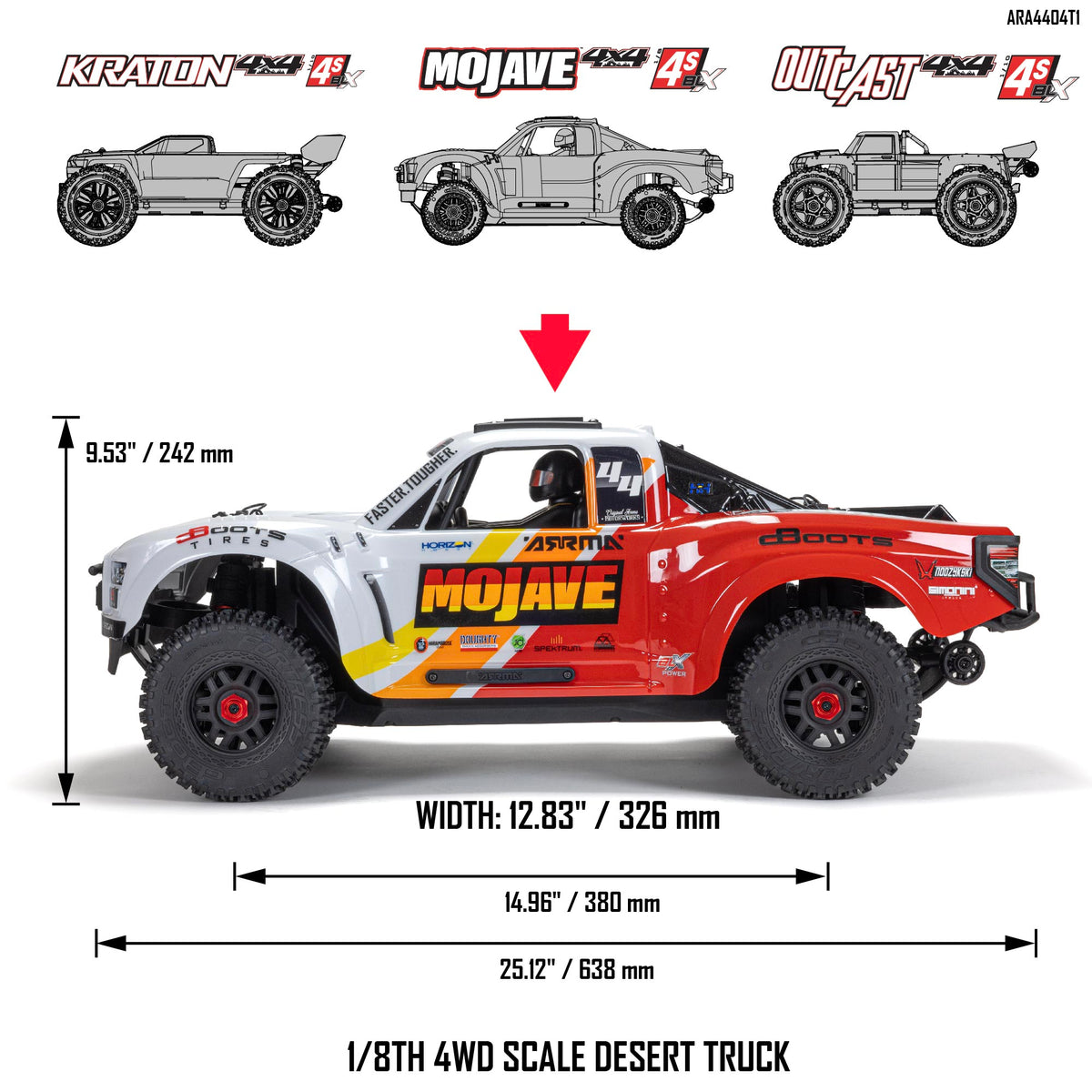 ARRMA Mojave 4S BLX ARA4404T1 White/Red